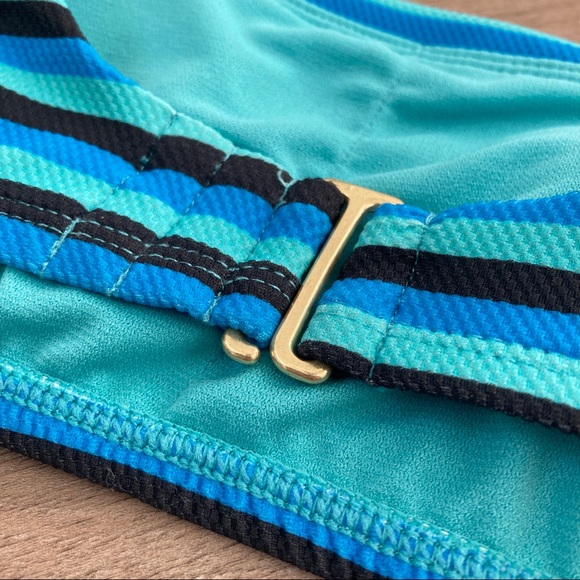 time & true | BNWT | size xs | blue stripe bathing suit top w removable pads - Picture 6 of 9